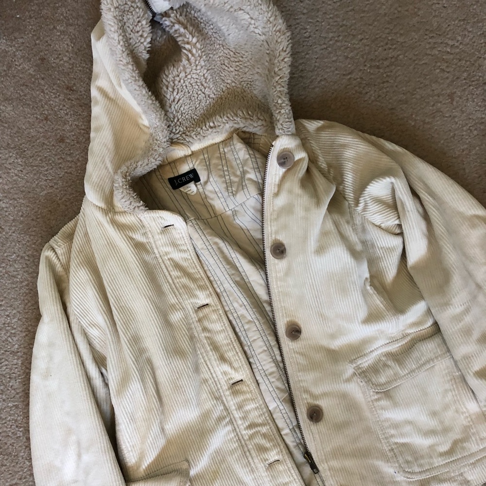 J.Crew hooded corduroy jacket w/ thinsulate